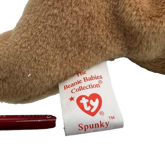 RARE Ty Beanie Baby Spunky the Dog MINT CONDITION 1997 w/ PE pellets &  3 tag er - Picture 9 of 13